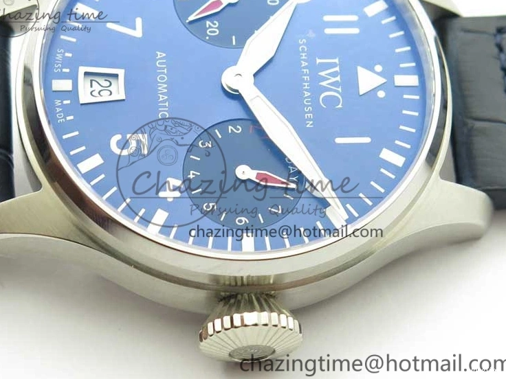 MIROTIME 0124 Supportive Big Pilot IW501008 “Boutique London” SS ZF Best Edition Blue Dial on Blue Leather Strap A 7106